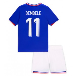 Fotbalové Dres Francie Ousmane Dembele #11 Dětské Domácí Oblečení ME 2024 Krátký Rukáv (+ trenýrky)